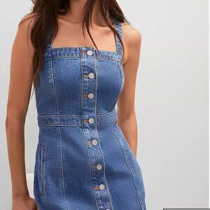 Ann Taylor Weekend Collection Button Denim Sheath Dress Size 8